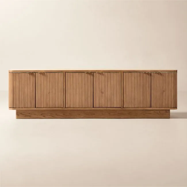 Davison 93" Fluted Warm Oak Media Console