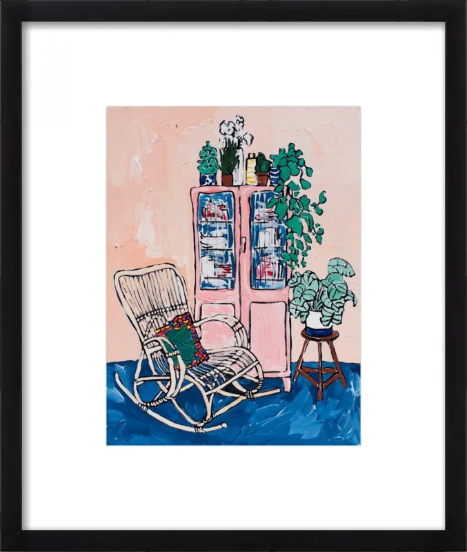 Rocking Chair In Pink Interior by Lara Lee Meintjes for Artfully Walls