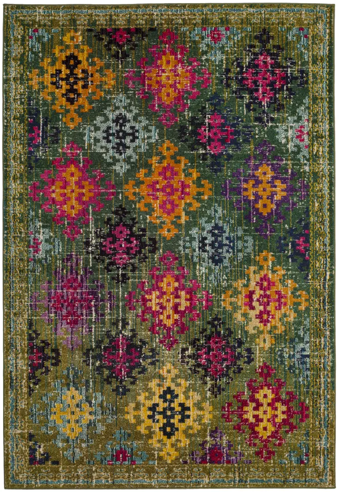 Arlo Home Woven Area Rug, MNC244G, Green/Multi,  4' X 5' 7"