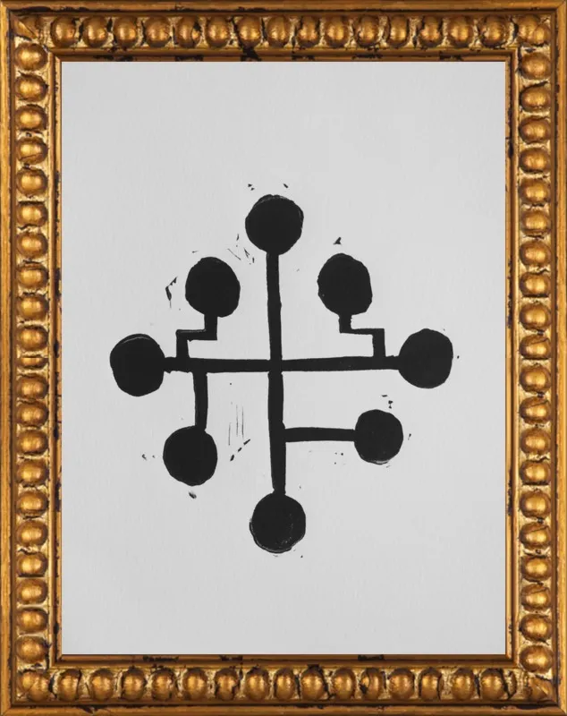 Geometric Midcentury Atomic Print by Stacy Rajab for Artfully Walls