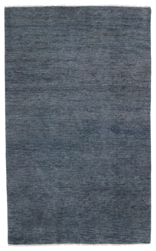 Origin Hand-Knotted Solid Dark Blue Area Rug (6'X9')