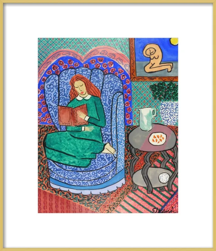 Red Headed Reader by Linda Elksnin for Artfully Walls