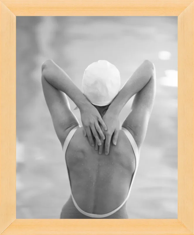 The Swimmer with a white  cap by Lucy Snowe for Artfully Walls