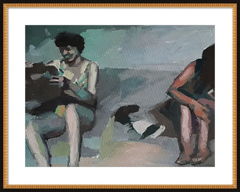Girls at the beach by Mary Sinner for Artfully Walls