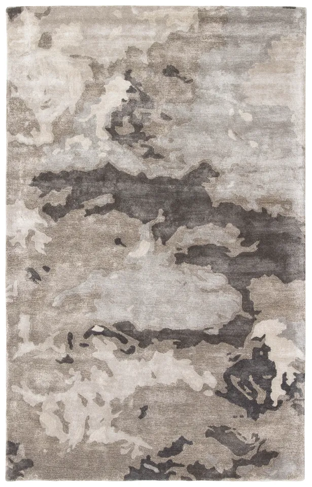 Glacier Handmade Abstract Gray/ Silver Area Rug (2'X3')