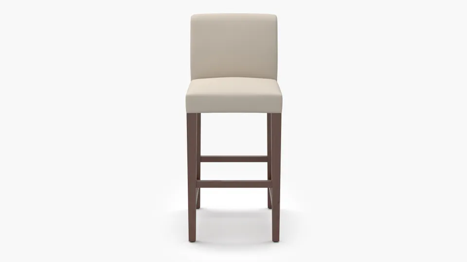 Signature Dining Bar Stool, Husk Everyday Linen, Walnut Square Tapered Leg