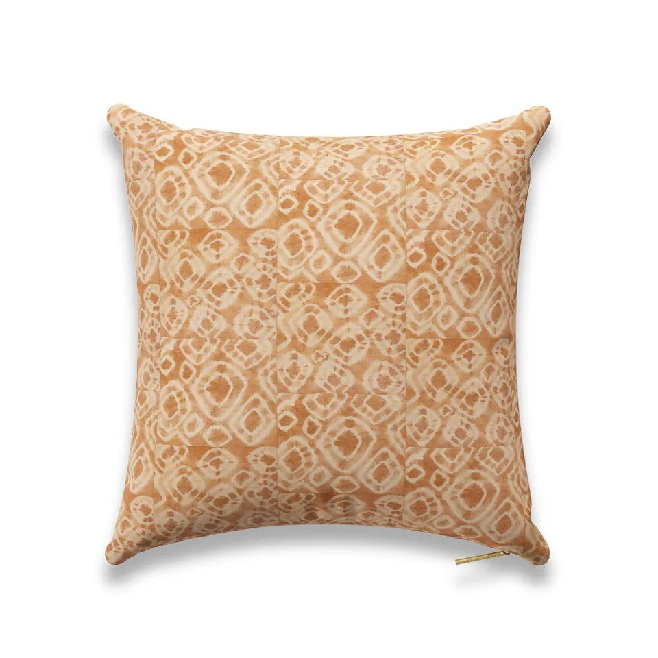 Rust Pebble Kuba Cloth Pillow by St. Frank | Orange | 18" W x 18" H | Cotton