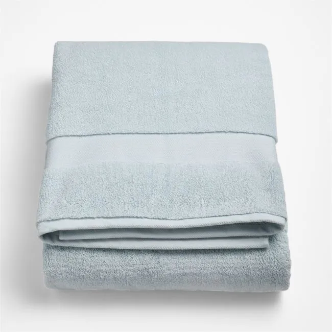 Classic Organic Turkish Cotton Pale Blue Bath Sheet