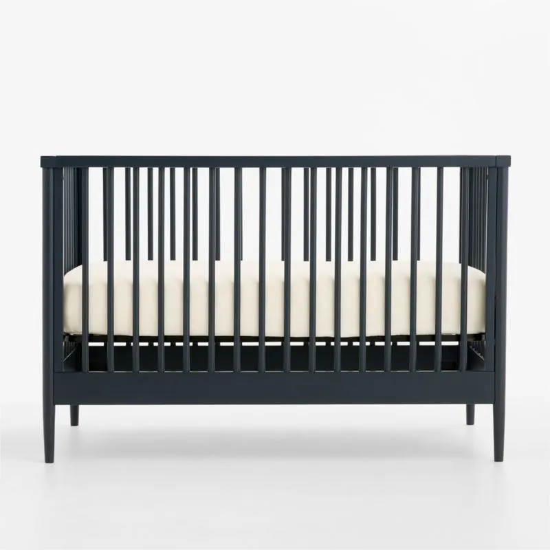 Hampshire Navy Blue Wood Convertible Baby Crib and Toddler Rail