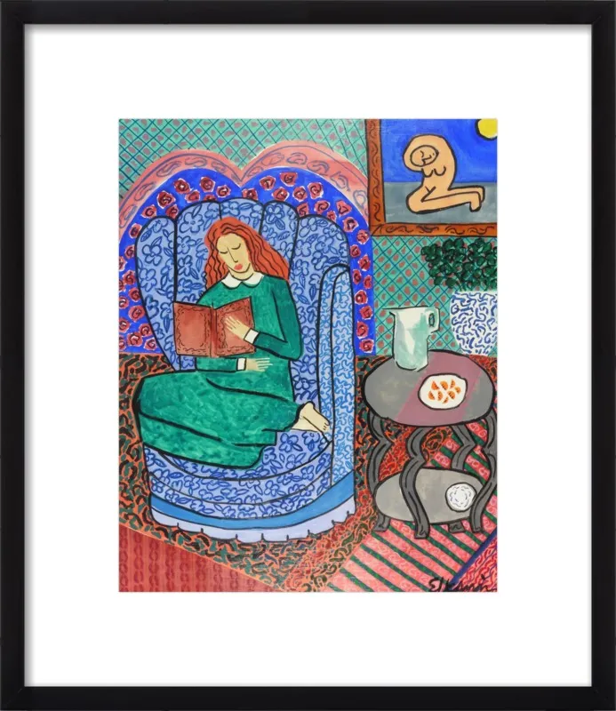 Red Headed Reader by Linda Elksnin for Artfully Walls