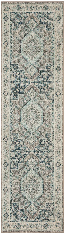 Arlo Home Woven Area Rug, PHX155F, Grey/Blue,  2' 3" X 8'