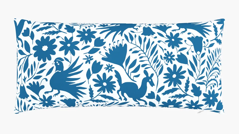 Throw Pillow 14" x 30", Cerulean Frida, 14" x 30"