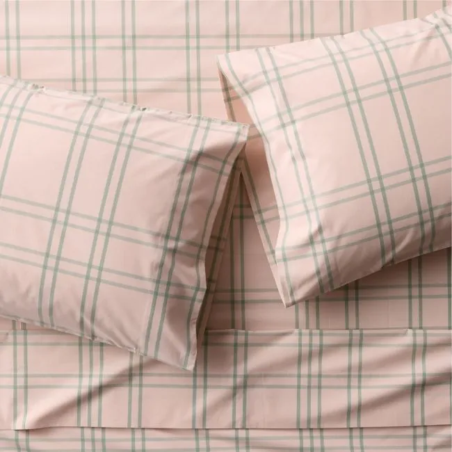 Stax Pale Pink 100% Organic Cotton Kids Full Sheet Set