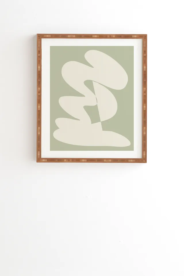 Minimalist Modern Abstract Exp by June Journal - Framed Wall Art Bamboo 12" x 12"