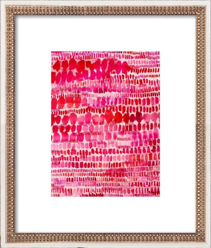 Pink and Red Watercolor Patterns Wall Art  by Paula Mills for Artfully Walls