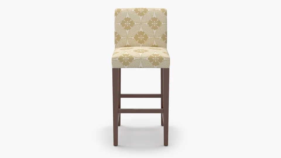 Signature Dining Bar Stool, Rattan Solaire, Walnut Square Tapered Leg