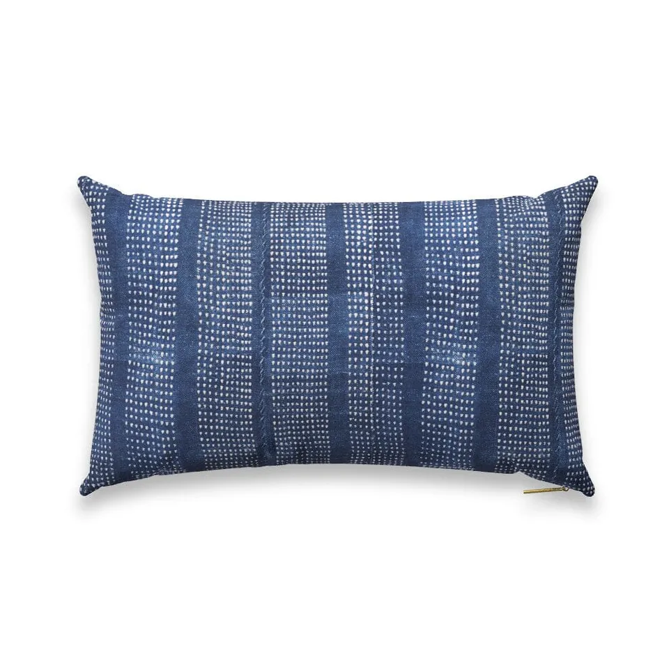 Speckled Indigo Pillow by St. Frank | Blue | 26" W x 16" H | Linen