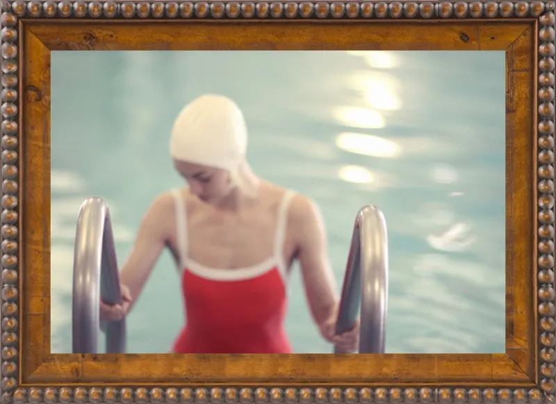 Swimmer in a Red Suit by Lucy Snowe for Artfully Walls