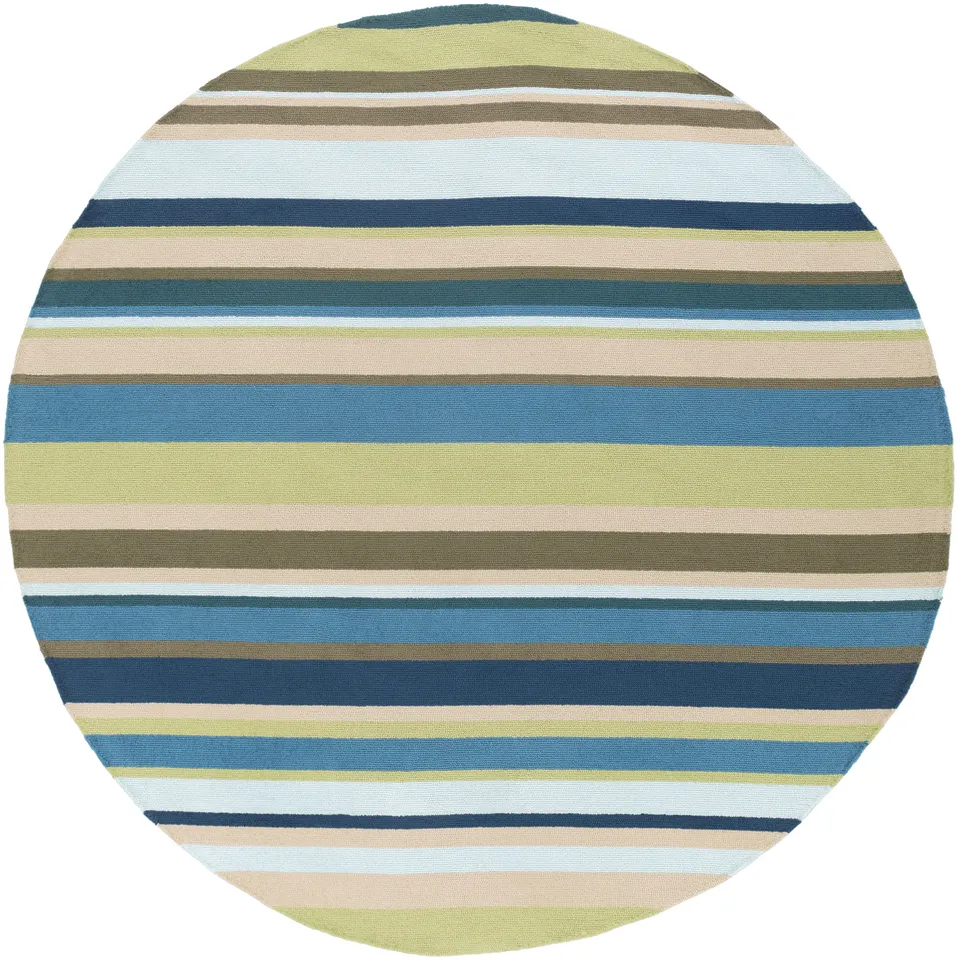 Rain Blue Outdoor 8' x 8' Handmade Rug