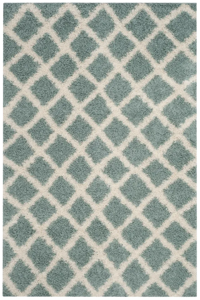Arlo Home Woven Area Rug, SGDS258C, Seafoam/Ivory,  4' X 6'