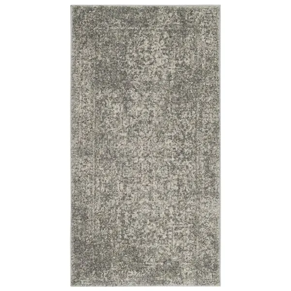 Evermere Distressed Medallion Grey Area Rug