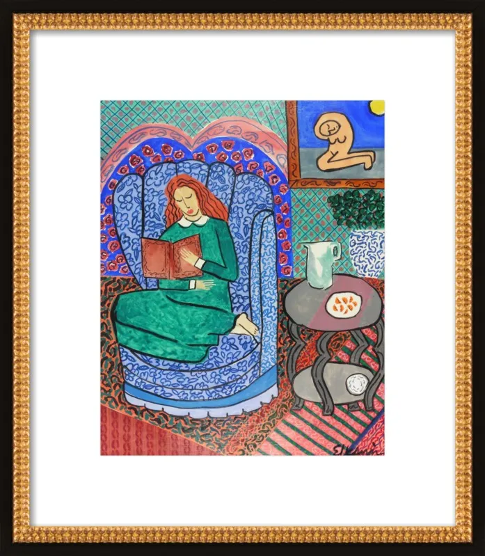 Red Headed Reader by Linda Elksnin for Artfully Walls