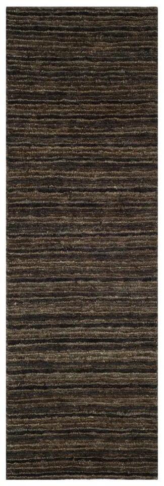 Arlo Home Hand Knotted Area Rug, ORG215A, Charcoal/Charcoal,  2' 6" X 10'