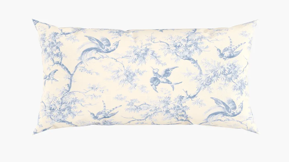 Throw Pillow 14" x 30", Blue Swallows, 14" x 30"