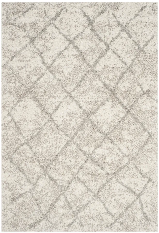Arlo Home Woven Area Rug, BER162C, Cream/Light Grey,  5' 1" X 7' 6"
