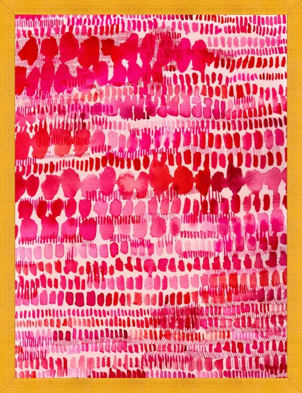 Pink and Red Watercolor Patterns Wall Art  by Paula Mills for Artfully Walls