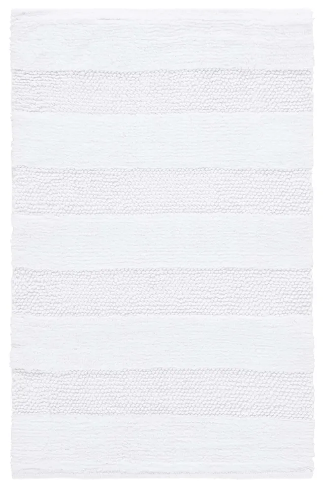Harper Textured Striated Bathmat - White