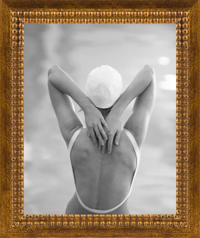 The Swimmer with a white  cap by Lucy Snowe for Artfully Walls