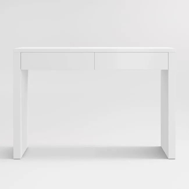 Finn 44" White Wood 2-Drawer Kids Desk