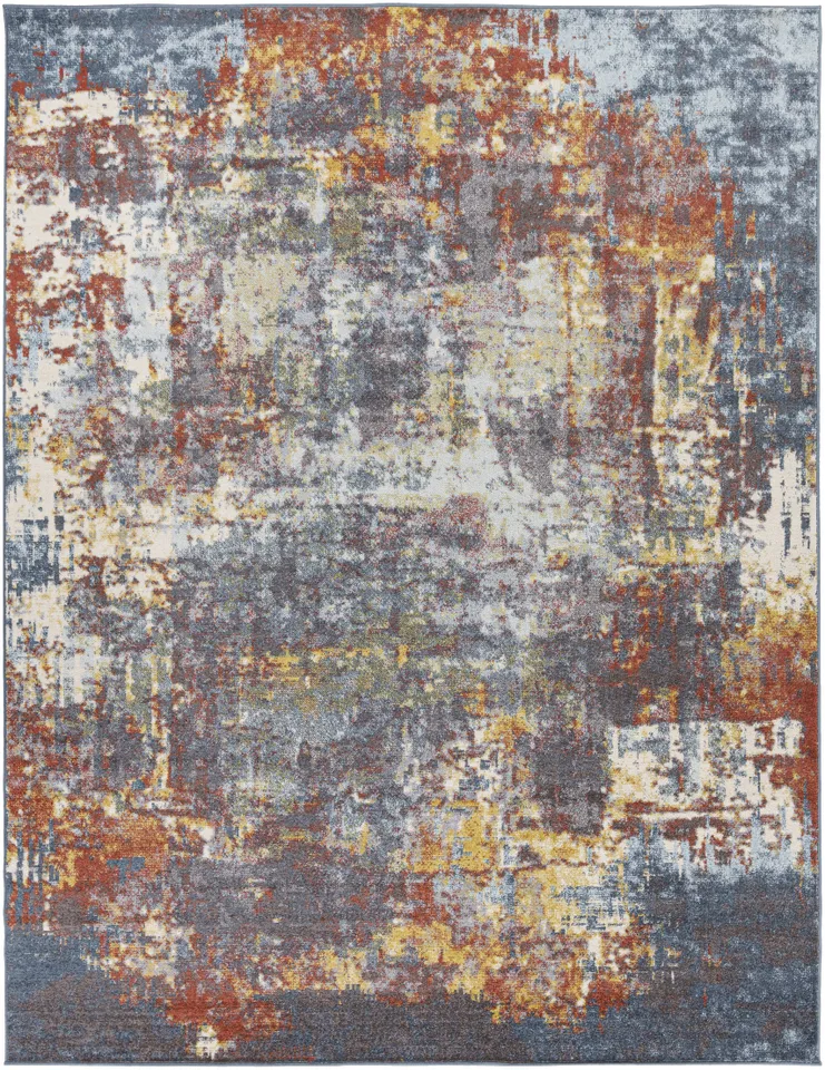Ankara Brown Indoor 6'7" x 9' Machine Woven Rug