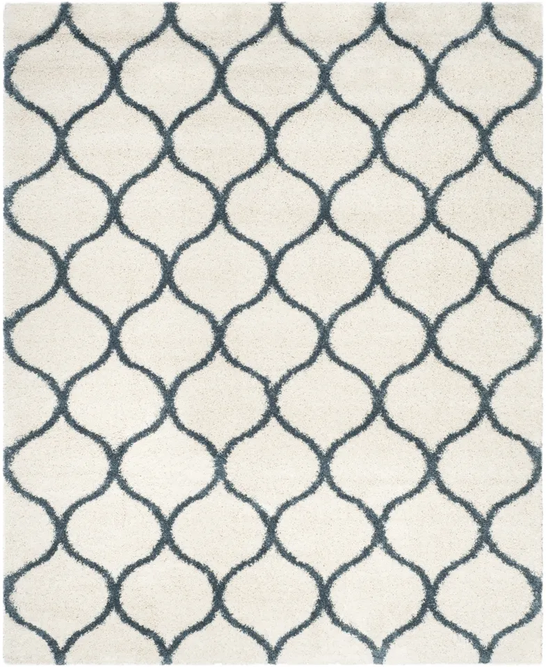 Arlo Home Woven Area Rug, SGH280T, Ivory/Slate Blue,  8' X 10'