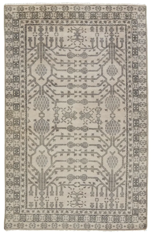 Cosimo Hand-Knotted Oriental Gray Runner Rug (3'X10')