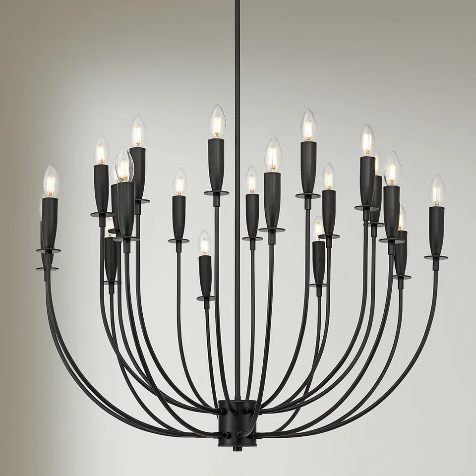 Possini Euro Lloyd 32" Wide Black 20-Light Modern Chandelier