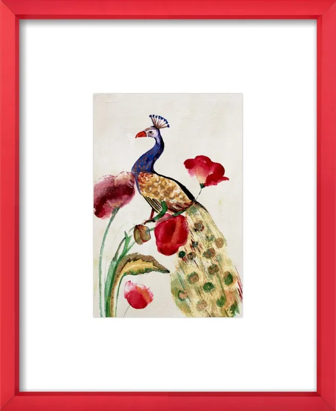 blue gold peacock by Ruti Shaashua for Artfully Walls