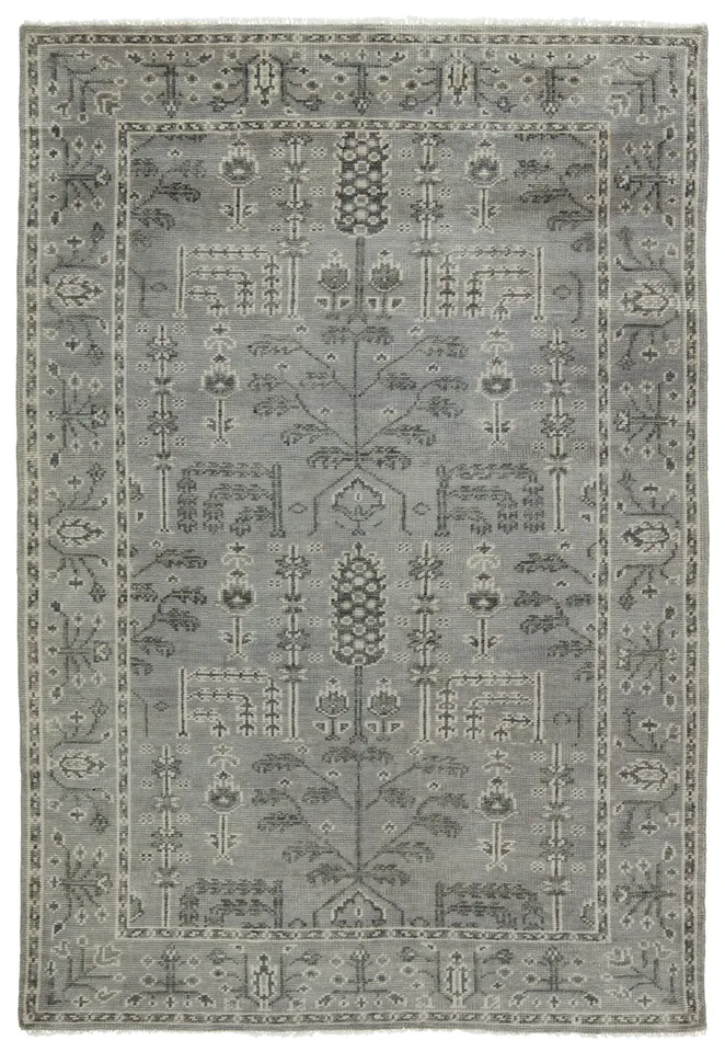 Ginerva Hand-Knotted Oriental Gray Area Rug (8'X10')