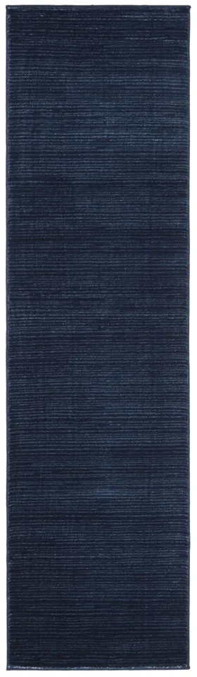Arlo Home Woven Area Rug, VSN606N, Navy,  2' 2" X 8'
