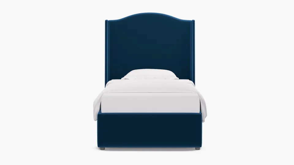 Curved Wingback Bed, Royal Performance Velvet, Twin