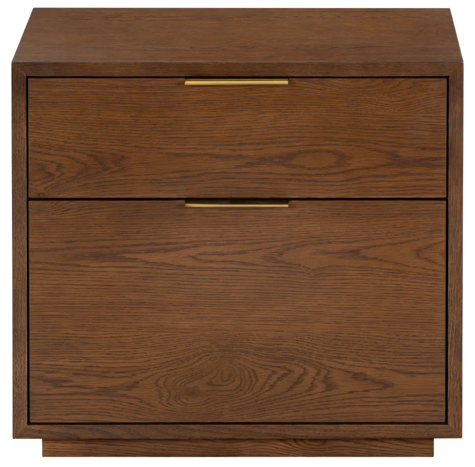 Safavieh Couture Gabribecca 2 Drawer Nightstand, Walnut