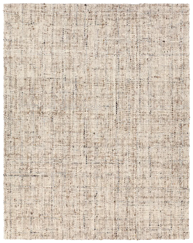 Season CMB06 Handmade Solid Tan and Cream Area Rug (5'x8')