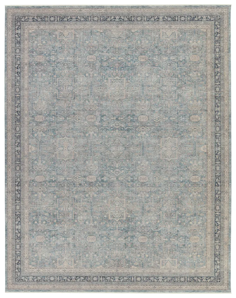 Brinson Oriental Blue/ Taupe Runner Rug (3'X8')