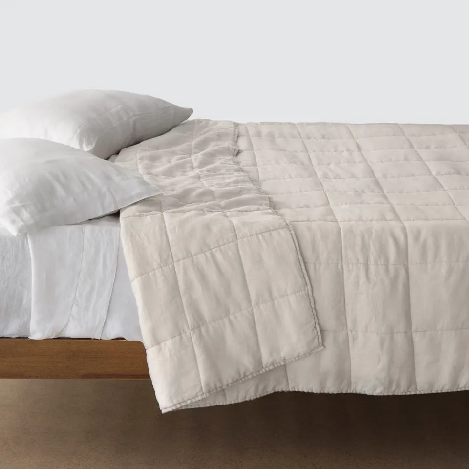 The Citizenry Stonewashed Linen Quilt | Full/Queen | Solid Sand