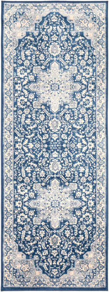 Monaco Blue Indoor 2'7" x 7'3" Machine Woven Rug