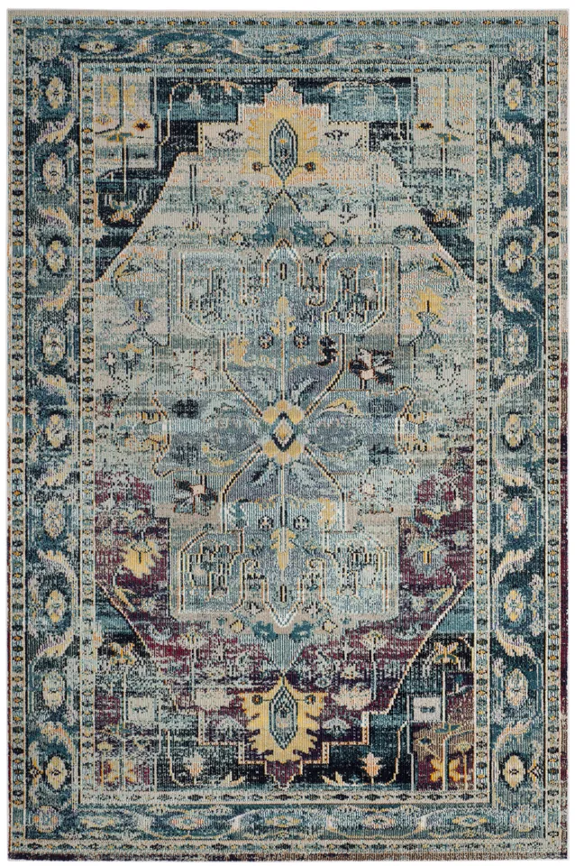 Arlo Home Woven Area Rug, CRS503D, Teal/Purple,  4' X 6'