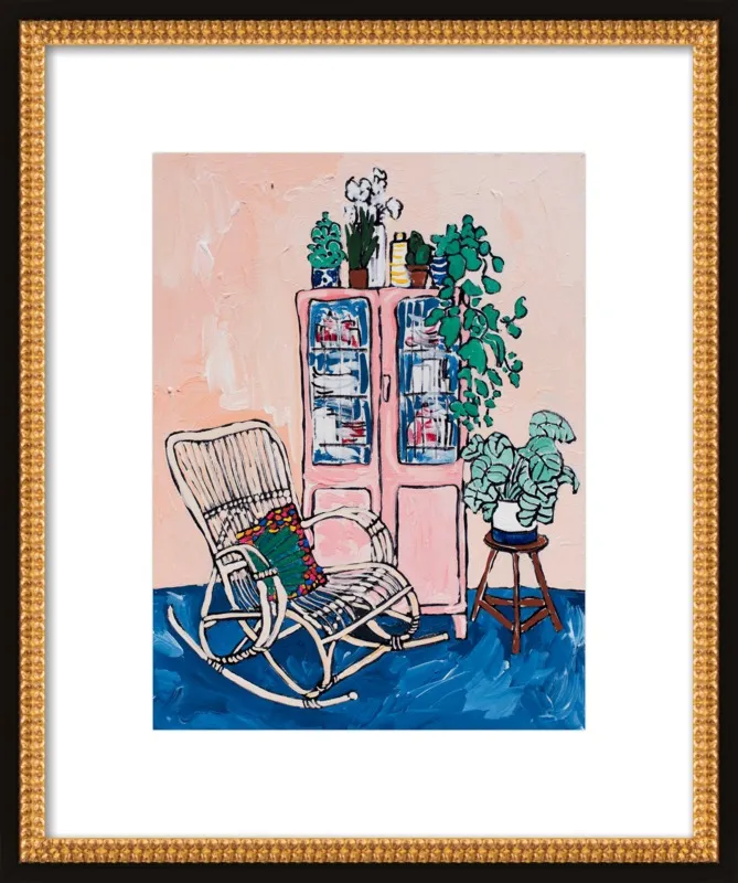Rocking Chair In Pink Interior by Lara Lee Meintjes for Artfully Walls