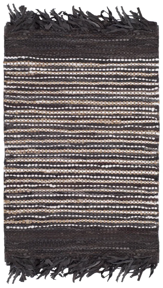 Arlo Home Hand Woven Area Rug, VTL373C, Dark Brown/Multi,  2' 3" X 9'