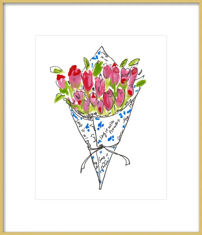 Bodega Flowers in Blue and Pink by Larsen McDowell for Artfully Walls